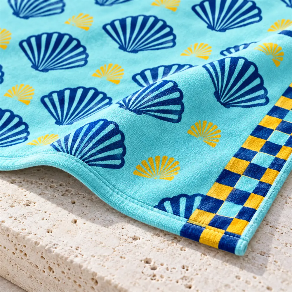 Custom Microfiber Beach Towel with Shell Print | YJ-306